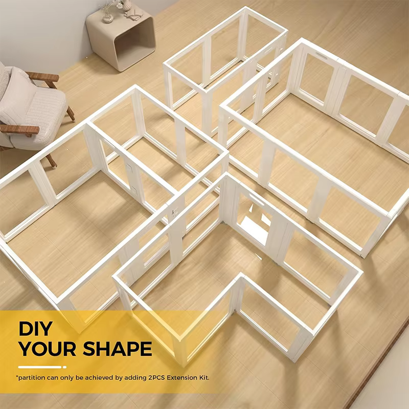 透明亚克力狗围栏快速容易组装和拆卸，适合室内和室外使用,易清洁,小狗围栏