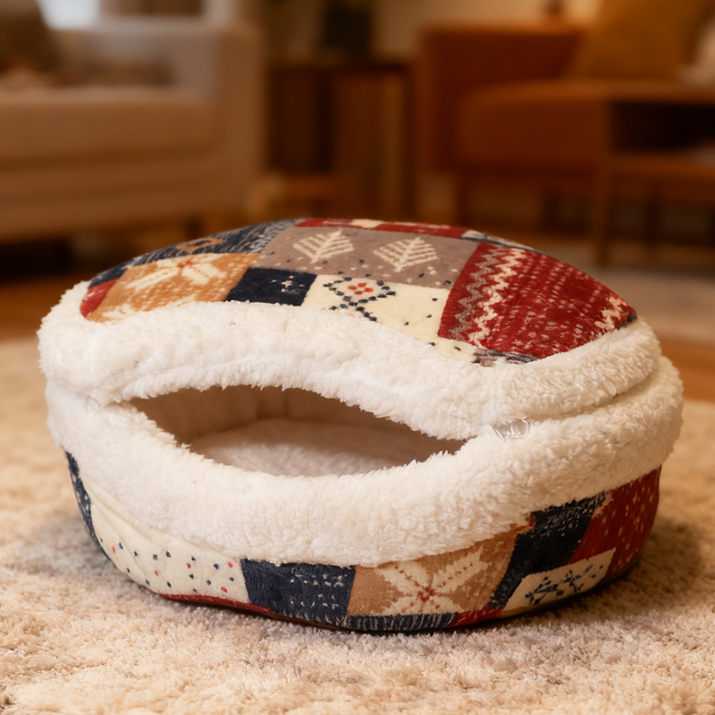 法兰绒狗窝-拼色款