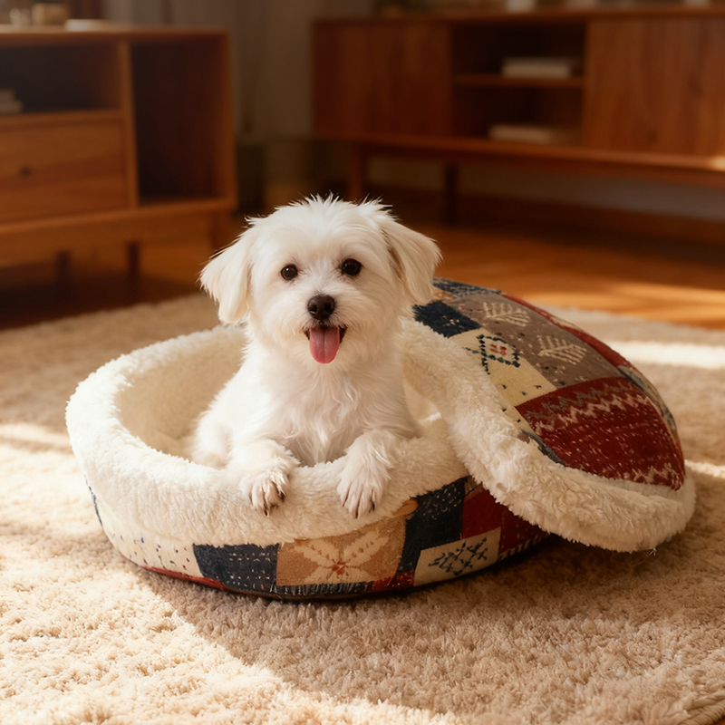 法兰绒狗窝-拼色款